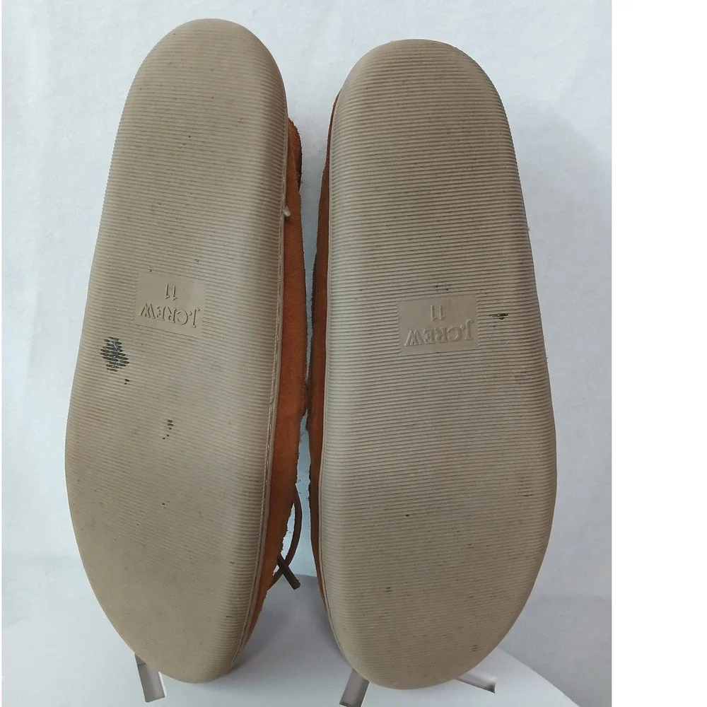 J. Crew Mens Genuine Suede Tan Suede Sherpa Lined Moc Toe Slippers Size‎ 11